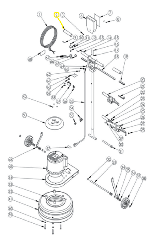 Pearl Abrasive - Poignée de remplacement Buffer HD & HDI pour les machines à poncer les planchers 17" Pro