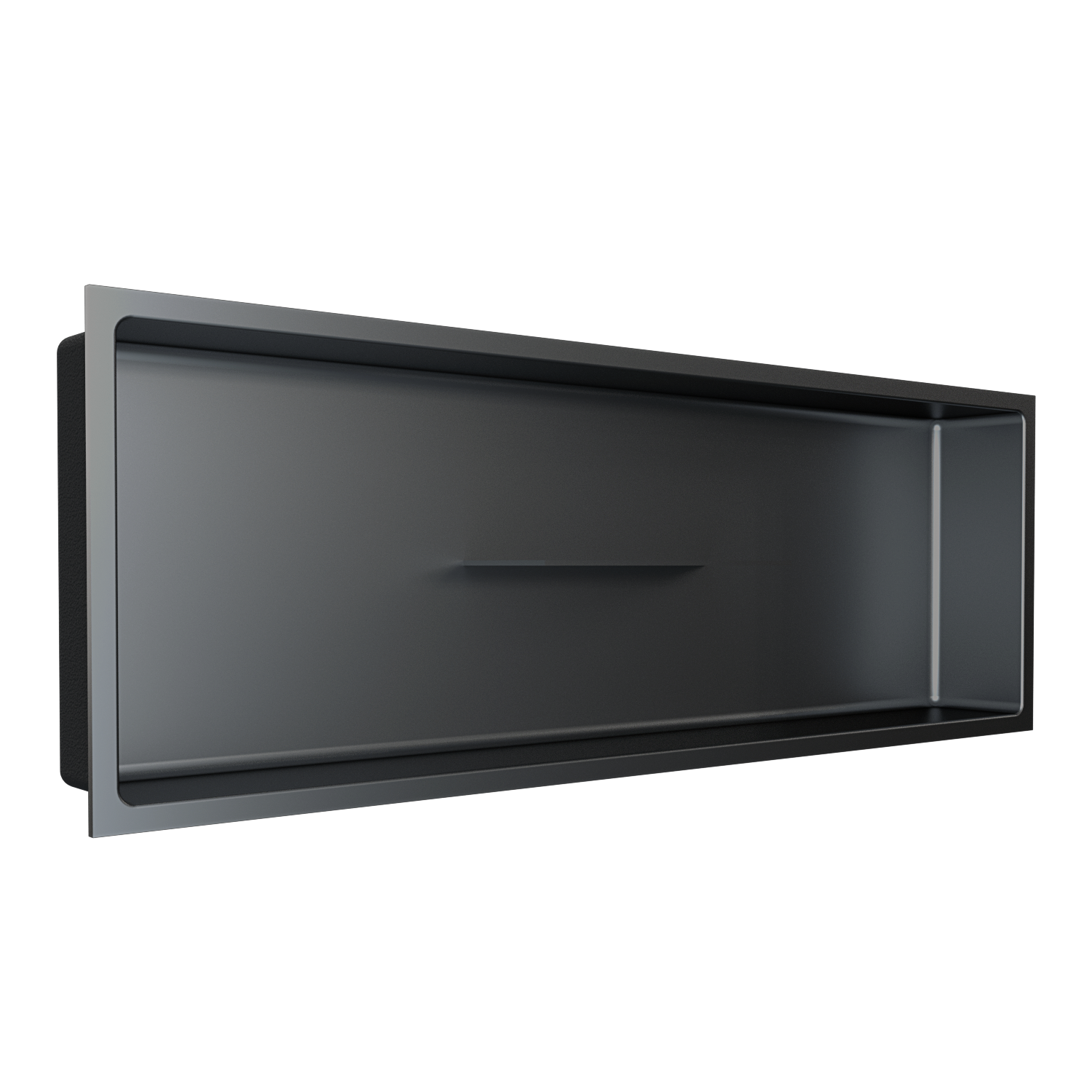 Fusion - Niche de douche avec tablette centrale acier inoxydable Nano 12" x 36"