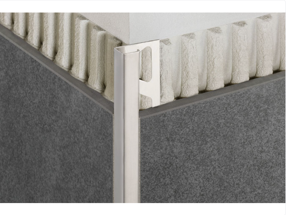 Schluter - 3/8" (10 mm) x 8' 2-1/2" - QUADEC Profilé de bordure carré - aluminium anodisé nickel mat ||Q100AT