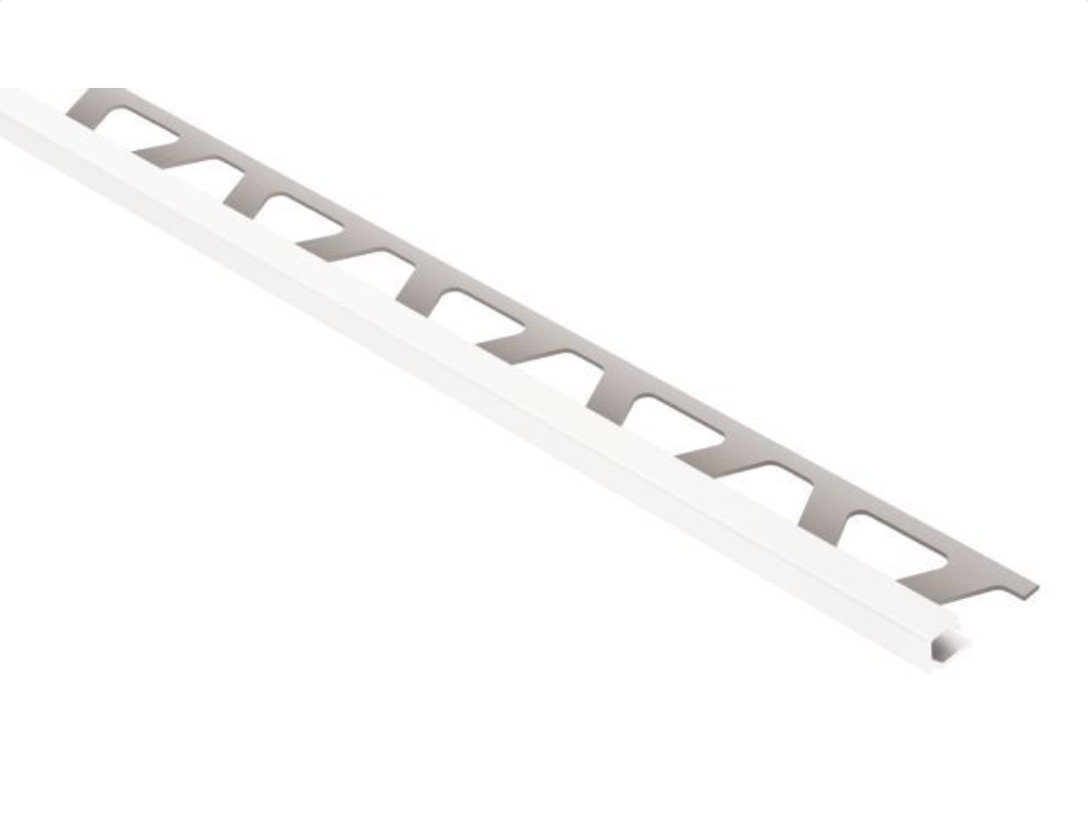 Schluter - 3/8" (10 mm) x 8' 2-1/2" - QUADEC Square Edge Profile - Bright White Aluminum ||Q100BW