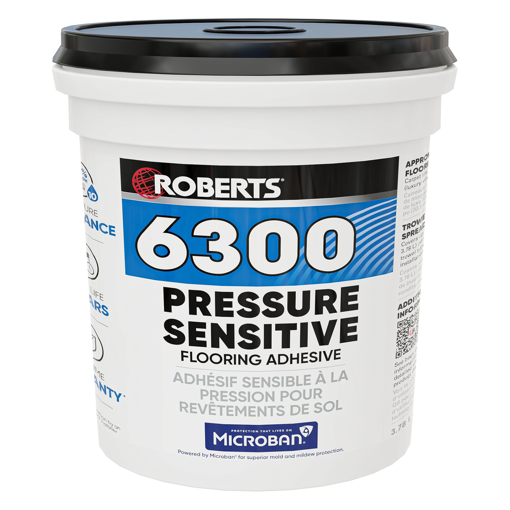 Roberts - Adhésif pour revêtements de sol sensible à la pression 6300, 1 gal. (3,78 L)