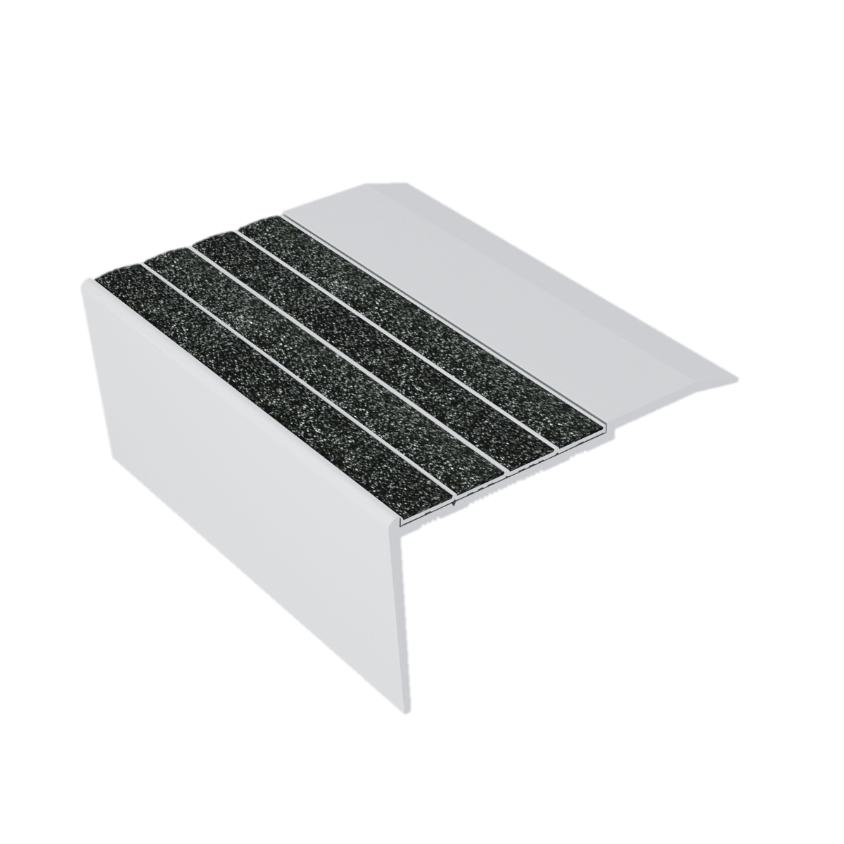 Kinesik - Ecoglo RF7-N30 Flat Stair Nosing with Black Anti-Slip Strips 3.5" (vendu en pied linéaire)