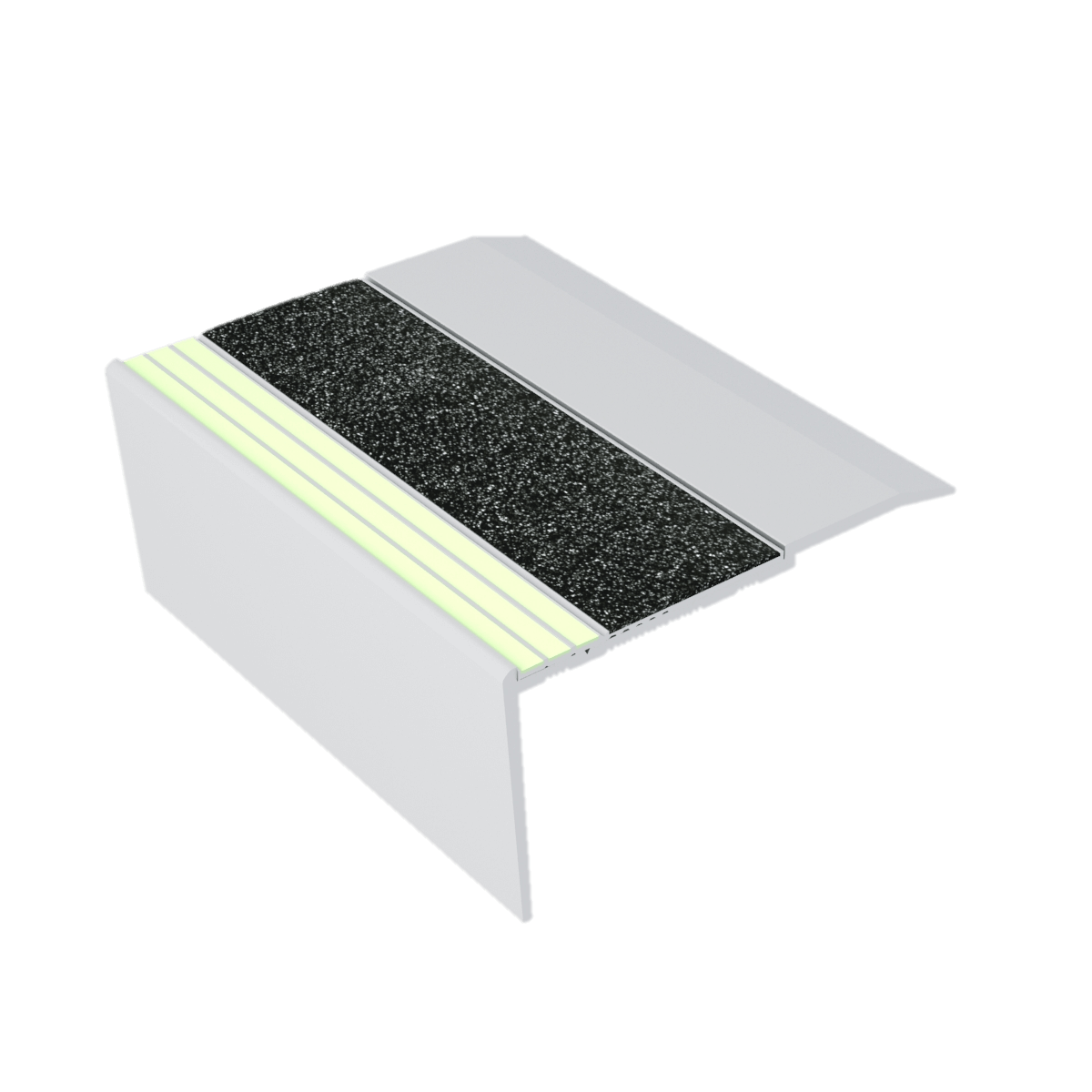 Kinesik - Ecoglo RF7-E30 Photoluminescent Flat Stair Nosing with Black Anti-Slip Strip 3.5" (vendu en pied linéaire)