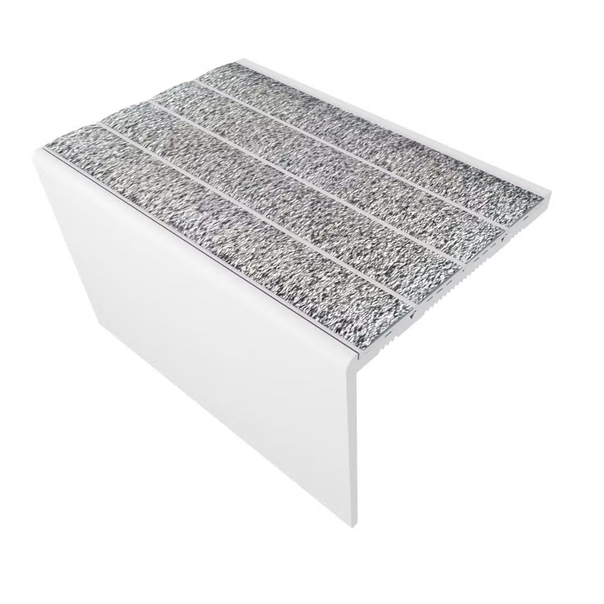 Kinesik - Ecoglo RF7C-N30 Nez de marche plat pour planchers résilients Aluminium anodisé avec bandes antidérapantes grises 2-3/16" (vendu en pieds linéaires)
