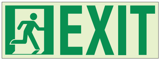 Kinesik - Ecoglo Panneau de marquage pour portes "RUNNING MAN WITH EXIT" 13" x 4.6"