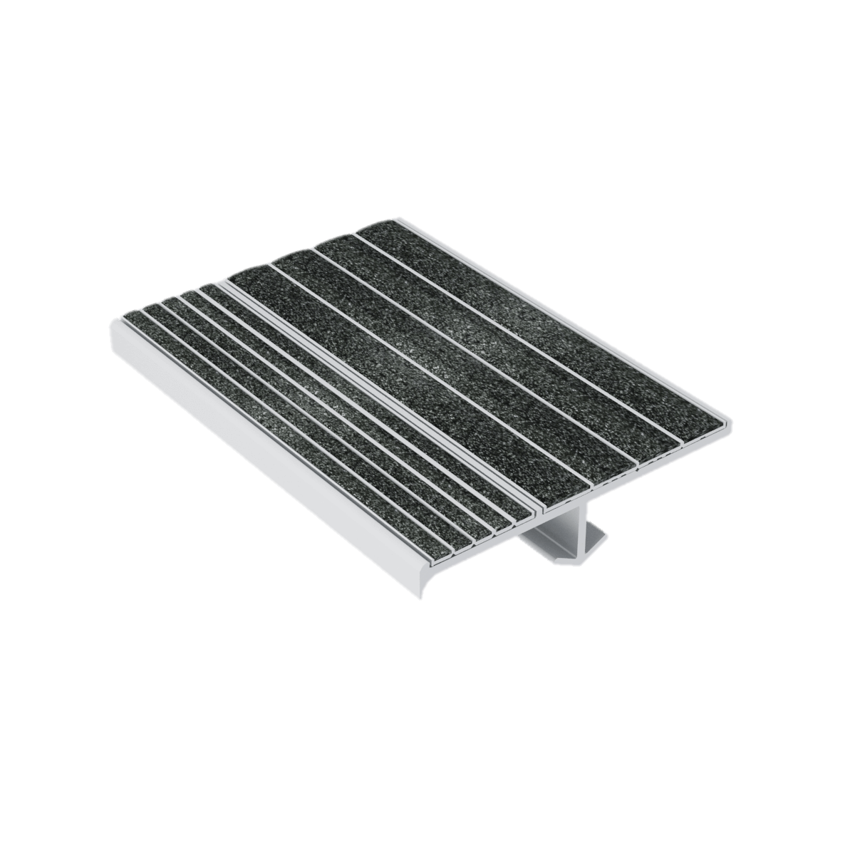Kinesik - Nez de marche intégré Série S3 aluminium anodisé #S3070 noir avec insertion antidérapante #N3070 noir 2" (vendu au pied linéaire)