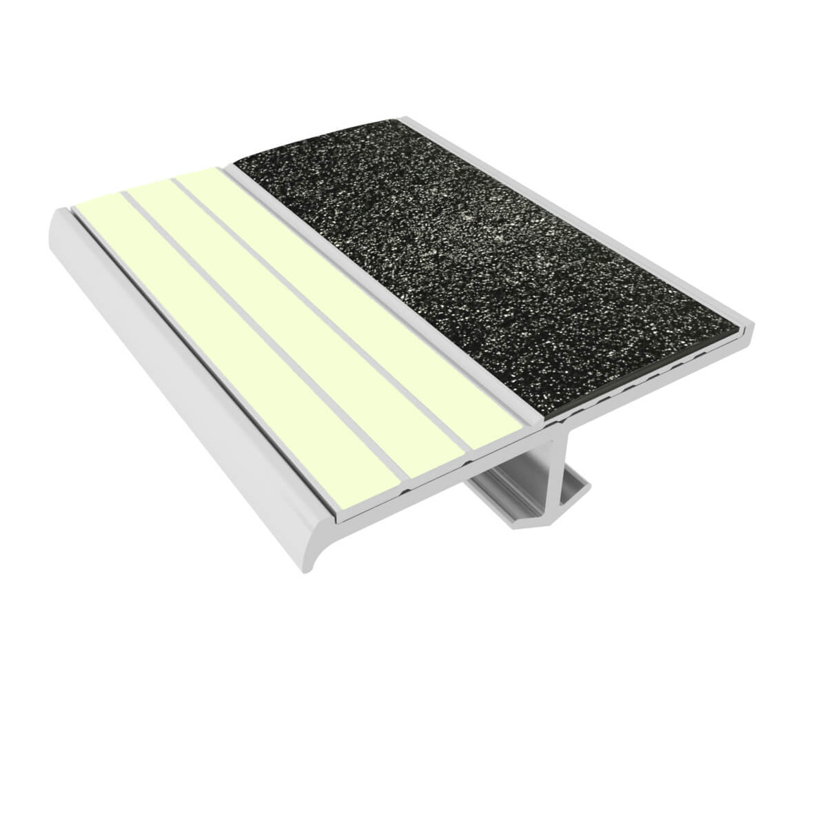 Kinesik - Ecoglo S4-E30 Nez de marche photoluminescent à encastrer avec bande antidérapante noire 2.2" (vendu en pied linéaire)