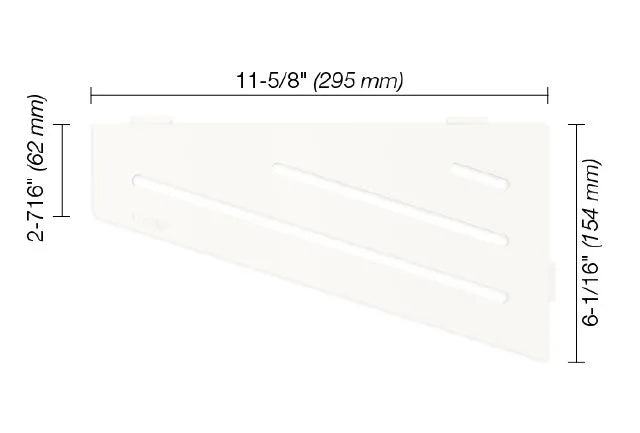 SES3D10MBW - Schluter SHELF-E Étagère de coin quadrilaterale modèle Wave - aluminium blanc mat