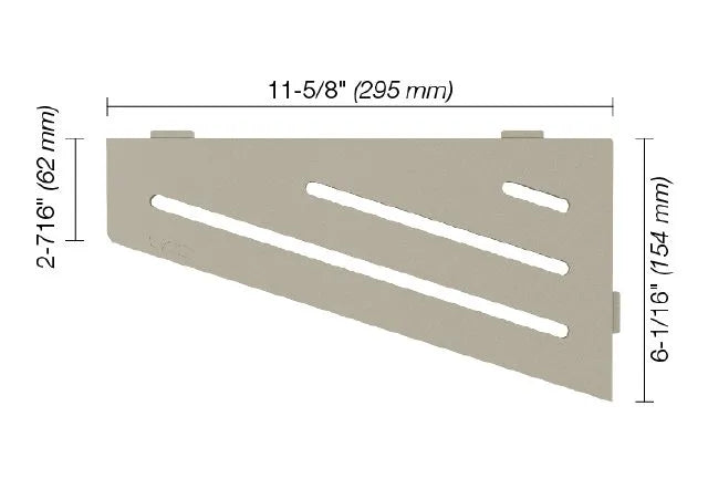 SES3D10TSBG - Schluter SHELF-E Étagère de coin quadrilaterale modèle Wave - aluminium grège