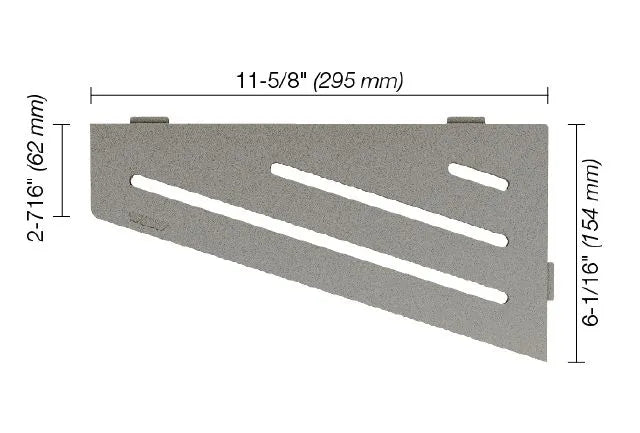 SES3D10TSSG - Schluter SHELF-E Étagère de coin quadrilaterale modèle Wave - aluminium gris pierre