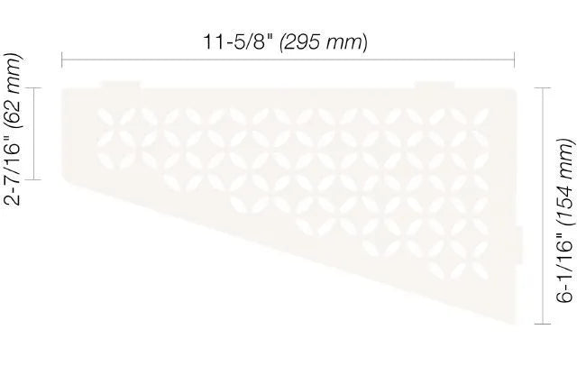 SES3D5MBW - Schluter SHELF-E Étagère de coin quadrilaterale modèle Floral - aluminium blanc mat