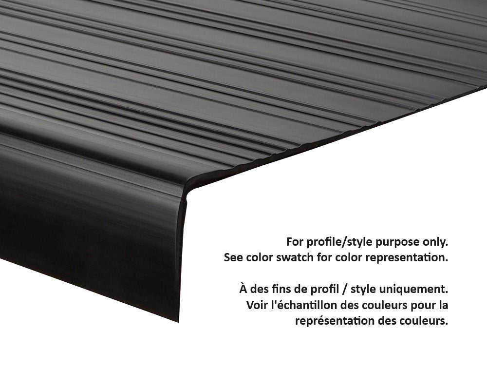 M-D PRO - Giron de marche avec prise simple pour usage intensif PVC vierge #ST028 Gris moyen 2" (51 mm) x 12-1/4" x 48"