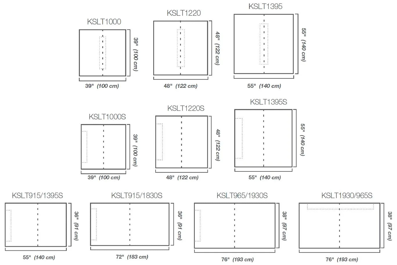 KSLT1000 - 1-1/4" x 39" x 39" - Schluter KERDI-SHOWER-LTS Base de douche préfabriquée en pente avec position de sortie centrée