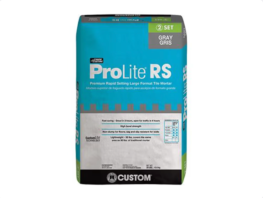 PLRSG30 - Gris 30 lb - Custom Building Products Mortier haut de gamme à prise rapide pour carreaux grand format ProLite RS