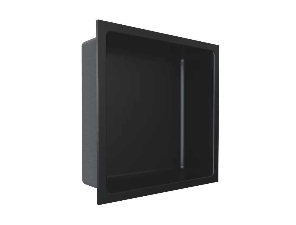 Fusion - 12" x 12" - Black Stainless Steel Shower Niche ||PRO1212B