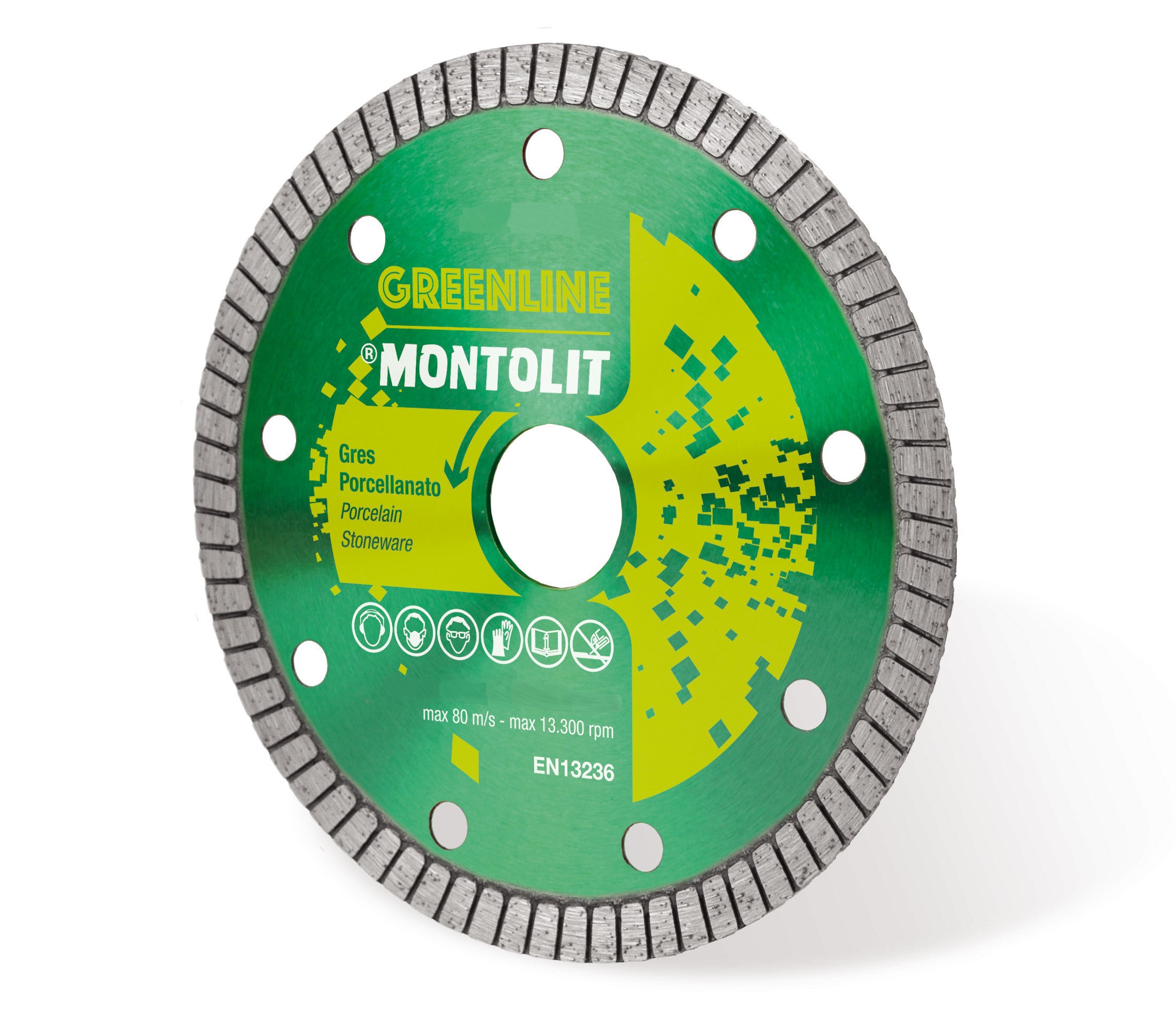 Montolit - TURBO Lame diamantée Green Line pour coupe à l'eau et à sec 4"
