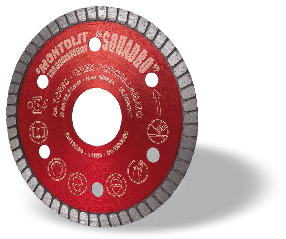 Montolit - Squadro Lame diamantée pour coupe à l'eau et à sec 3 3/8"