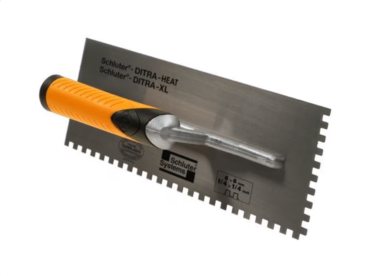 1/4" x 1/4" - Schluter DITRA-HEAT-XL-TROWEL Square Notched Trowel ||TRL-DHXL