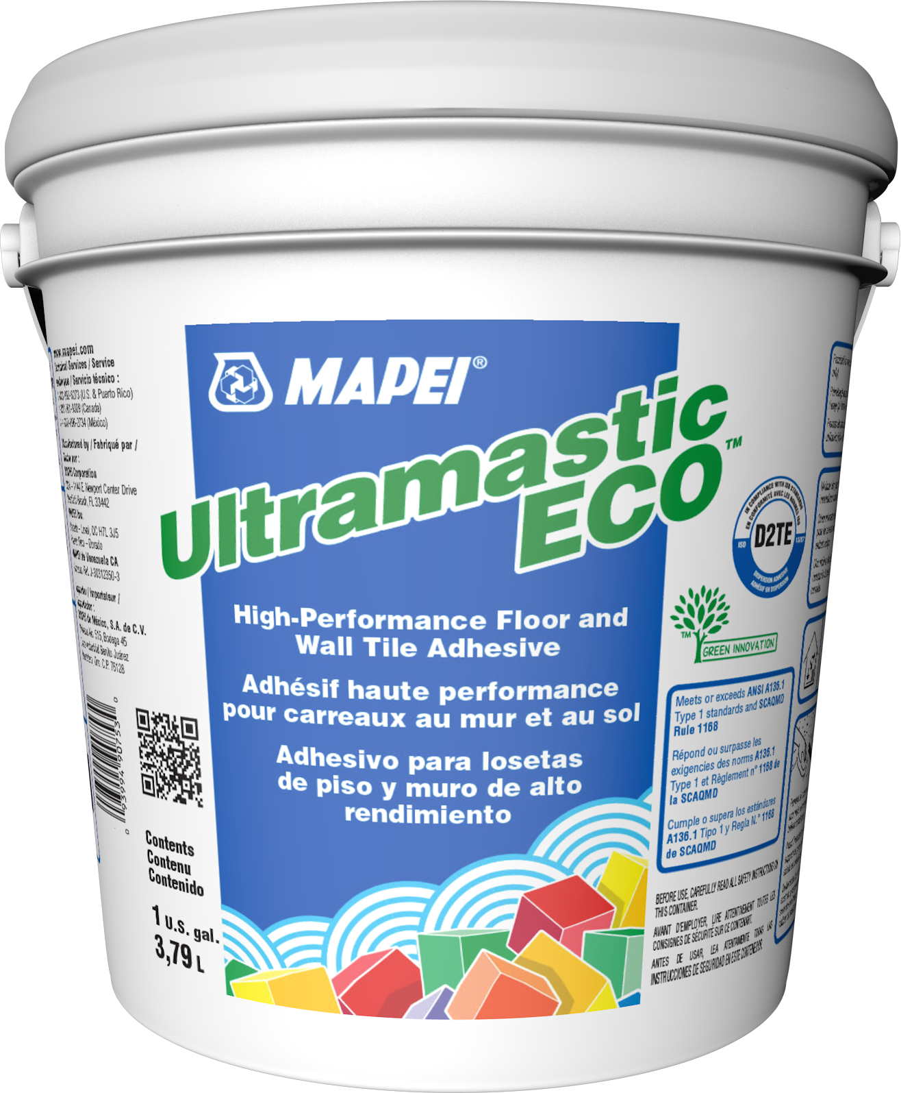 Mapei - Ultramastic ECO Adhésif haute performance pour carreaux de sol et de mur - 3.79 L