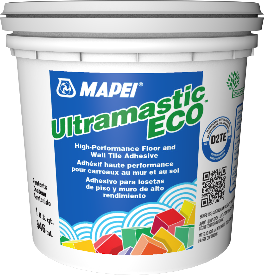 Mapei - Ultramastic ECO Adhésif haute performance pour carreaux de sol et de mur - 946 mL