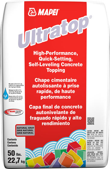 Mapei - Ultratop Revêtement en béton autonivelant, Gris naturel - 50 lb