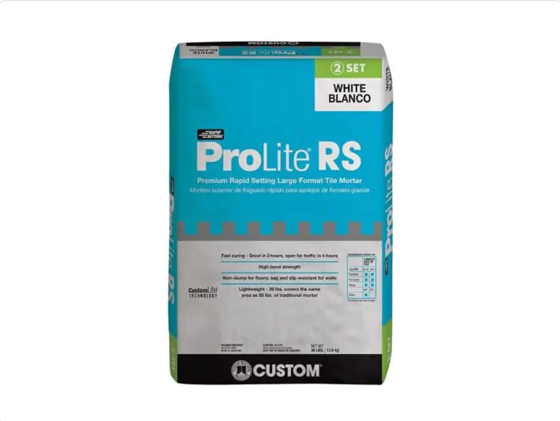 CPLRSW30 - Blanc 30 lb - Custom Building Products Mortier à carreaux grand format ProLite RS
