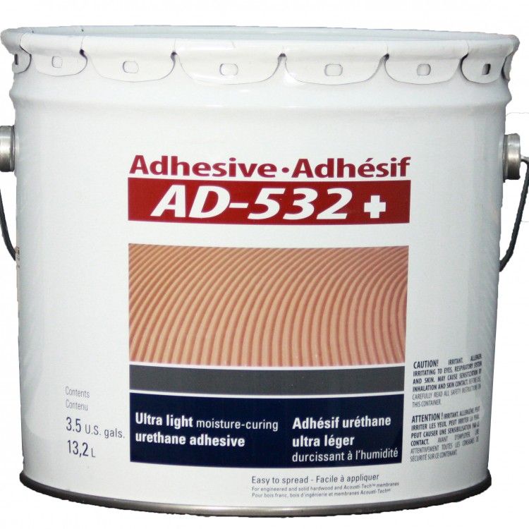 AcoustiTECH - AD-532+ Adhésif pour planchers d'ingénierie à base d'uréthane 15.1 L