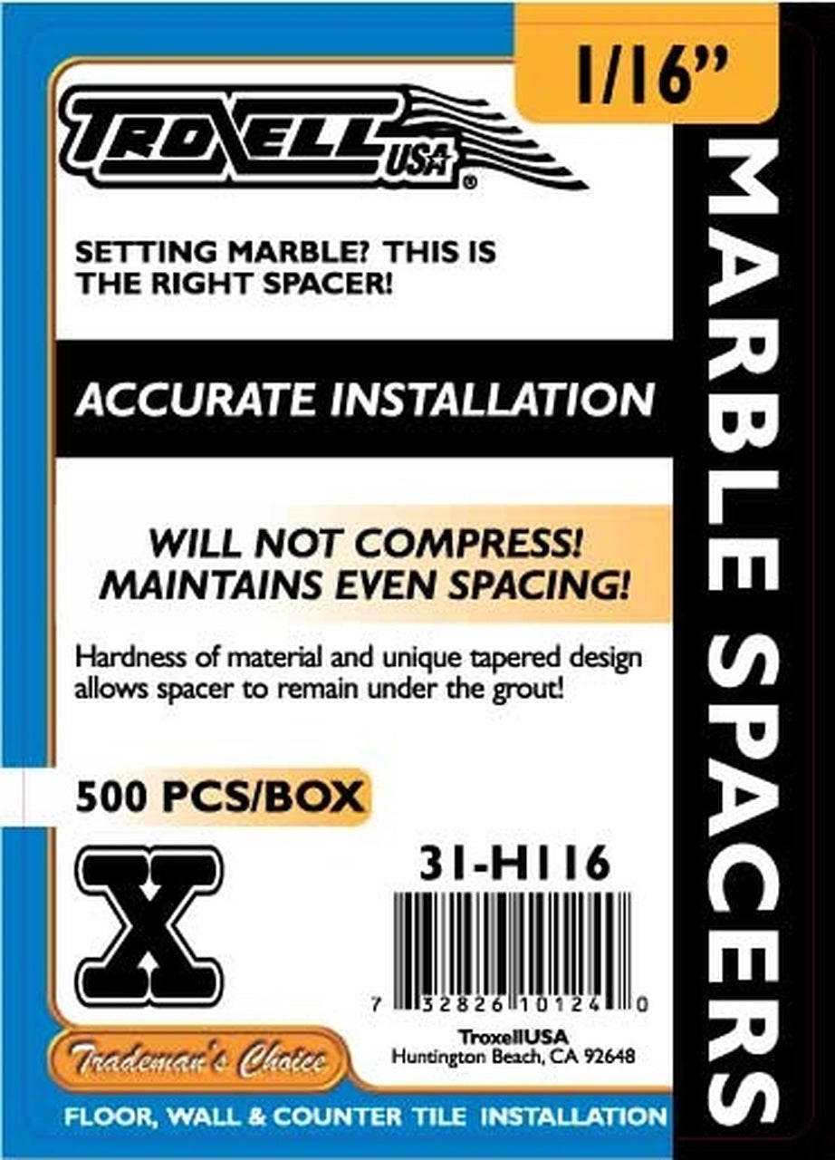 Troxell - Espaceurs pour marbre 1/16" (paquet de 500)