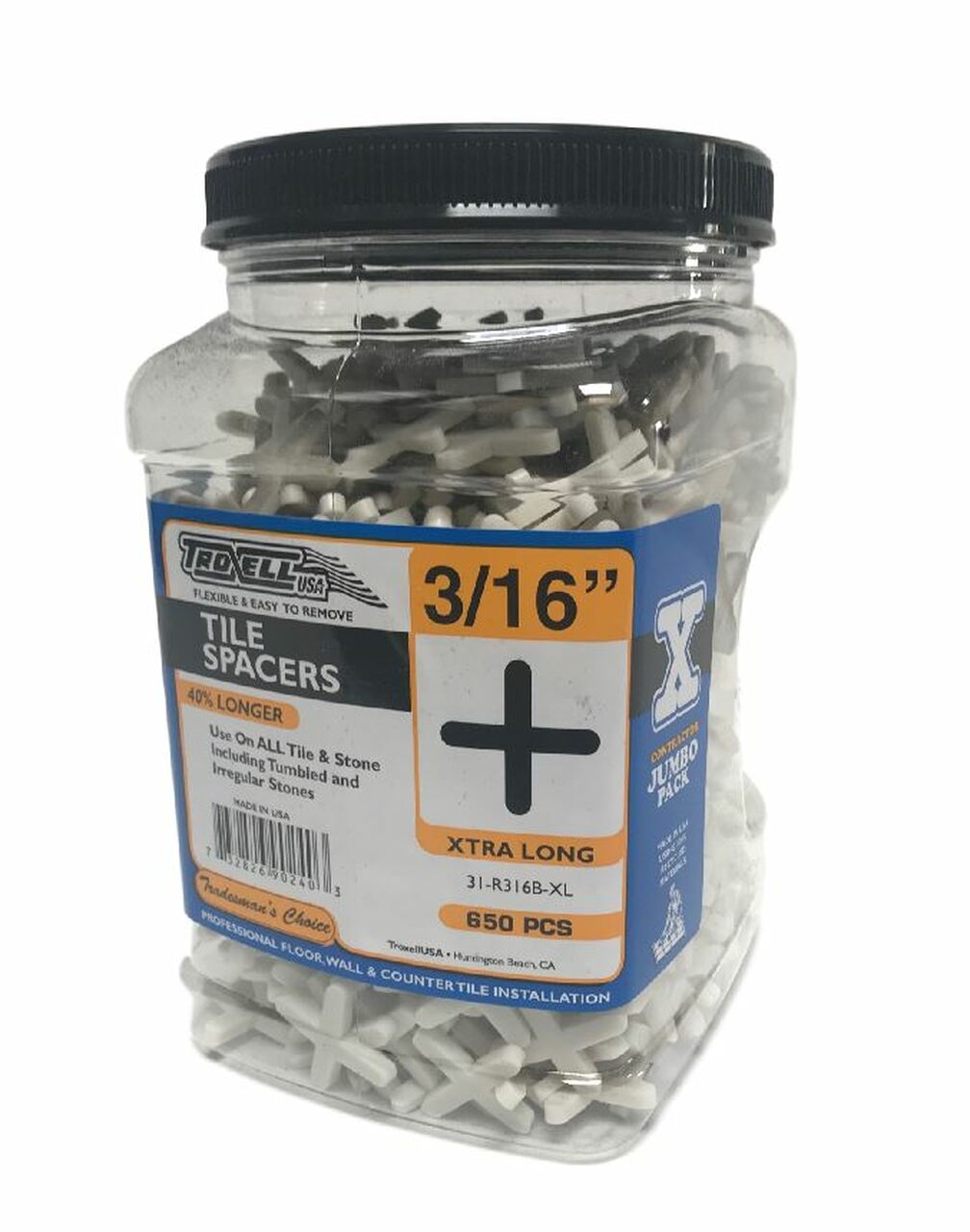 Troxell - Espaceurs à jambes longues 3/16" (paquet de 650)