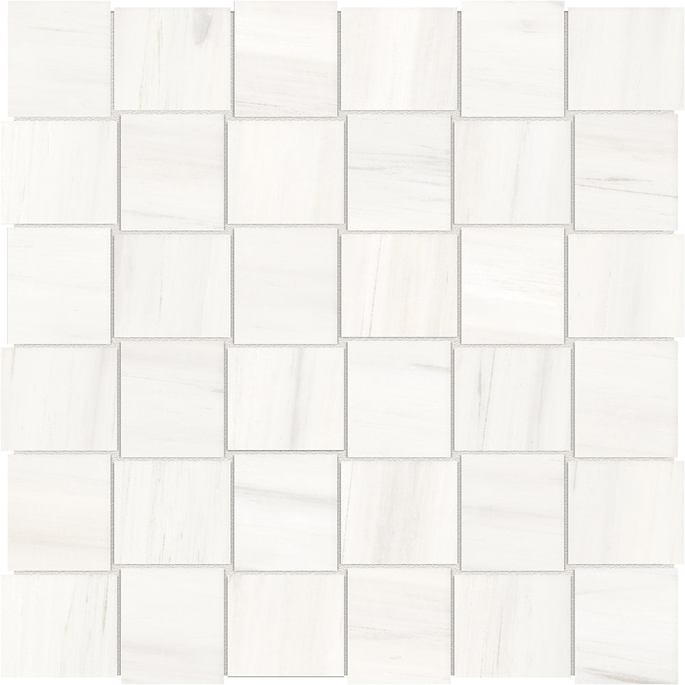 Anatolia - Mosaïque de porcelaine Mayfair Suave Bianco Basketweave polie 2" x 2"