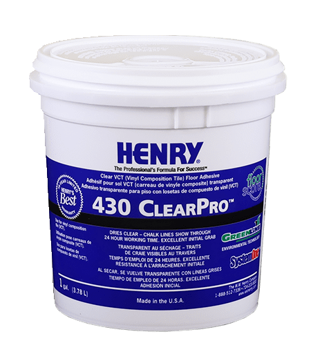 Henry - 430 ClearPro Adhésif à couche mince pour carreaux de sol - 3.78 L