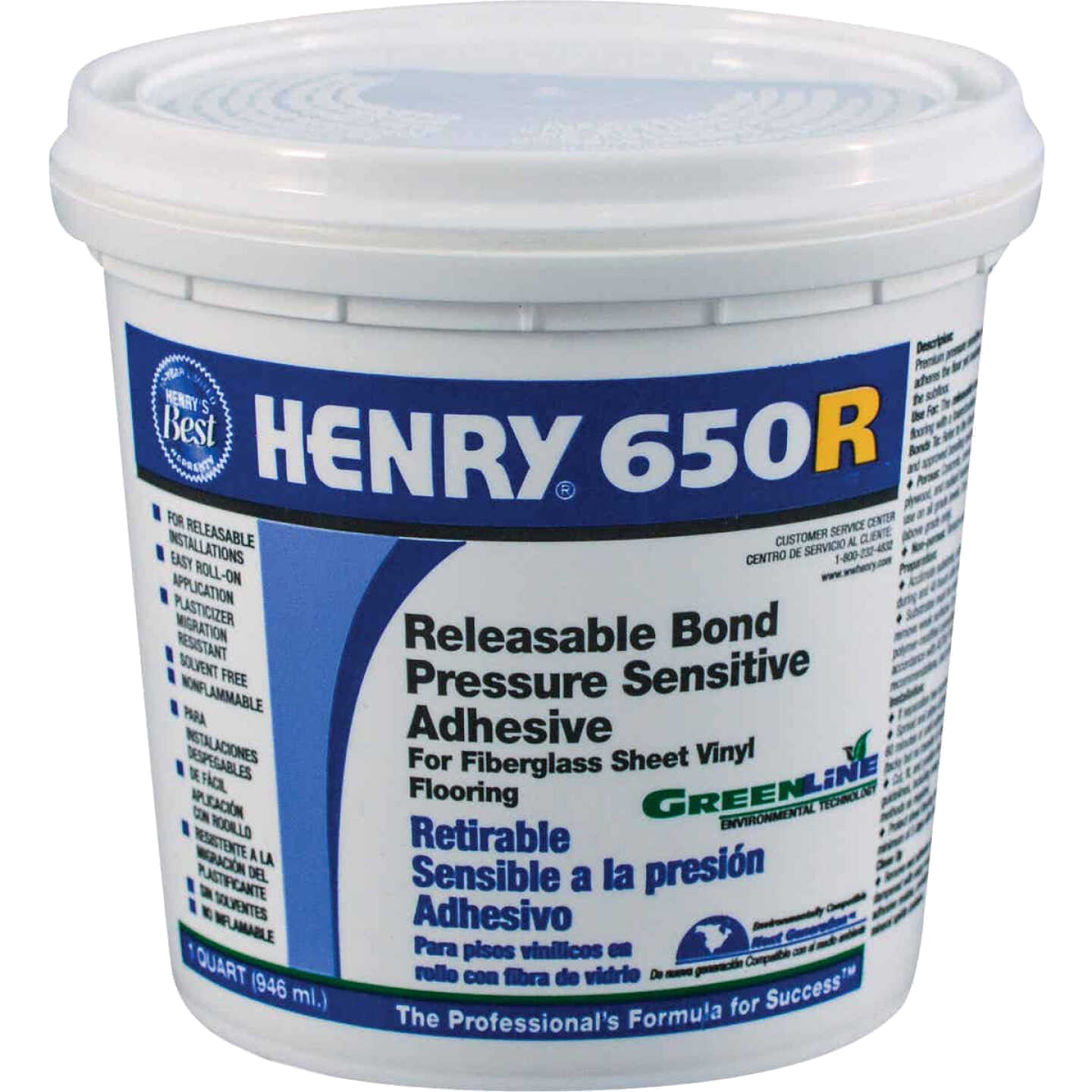 Henry - 650-R Adhésif sensible à la pression à liaison détachable - 946 mL