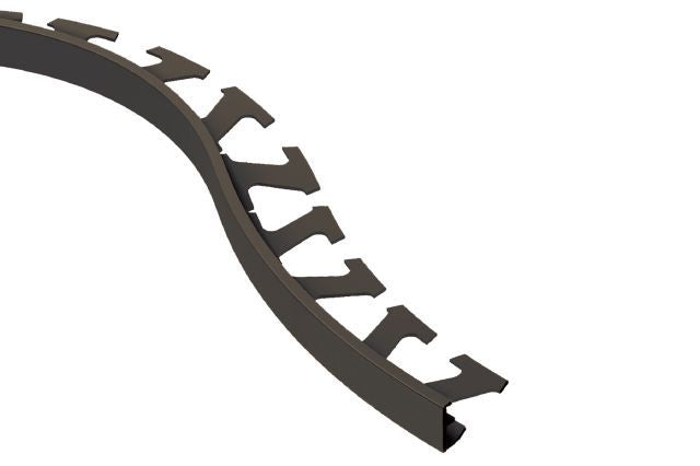 Schluter - JOLLY Moulure flexible de bordure pour les murs Aluminium Brun noir 3/8" x 8' 2-1/2"