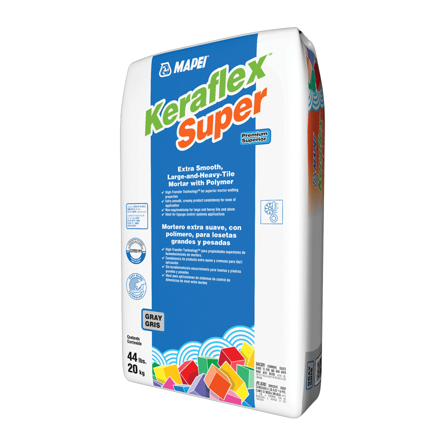 Mapei - Keraflex Super Ciment-colle très lisse pour carreaux lourds de grand format, Gris - 44 lb
