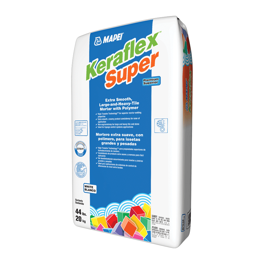 Mapei - Keraflex Super Ciment-colle très lisse pour carreaux lourds de grand format, Blanc - 44 lb
