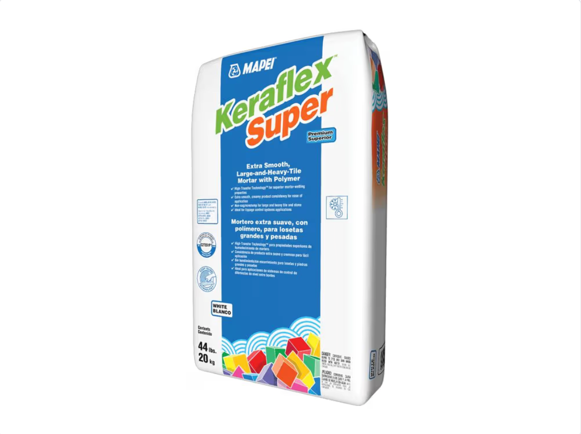 Mapei Keraflex Super - Blanc 44 lb - Ciment-colle très lisse pour carreaux lourds de grand format