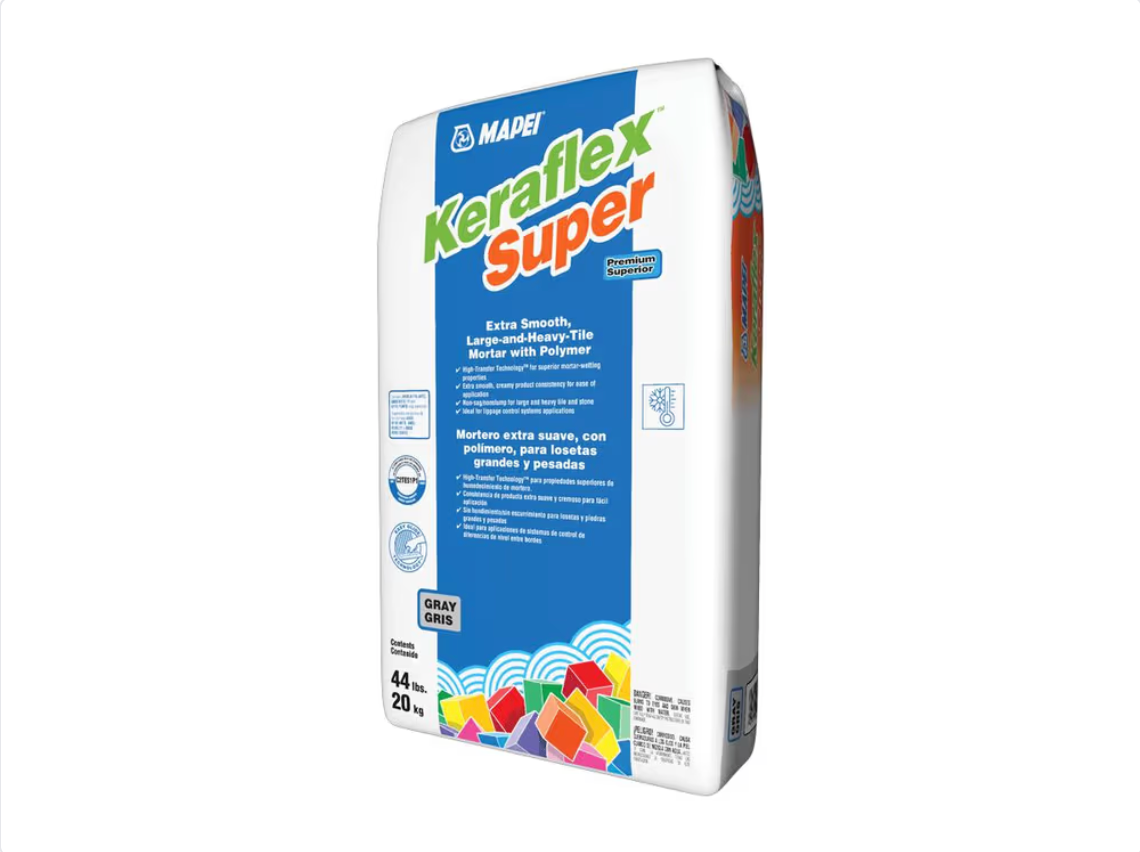 Mapei - Keraflex Super Very Smooth Mortar for Large Format Heavy Tiles, Grey - 44 lb ||1200120