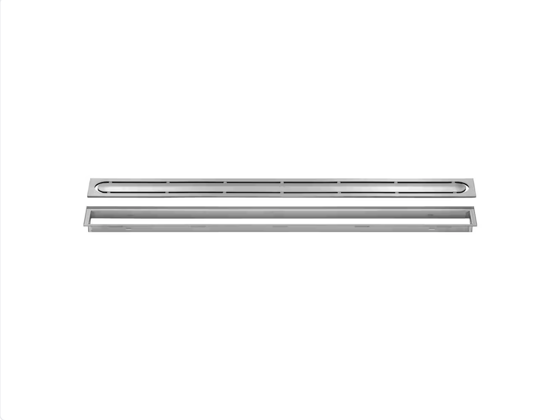 Schluter KERDI-LINE Recessed Linear Drain with Pure Grate Design - Brushed Stainless Steel (V4) 29/32" x 35-7/16" ||KL1IFG23EB90