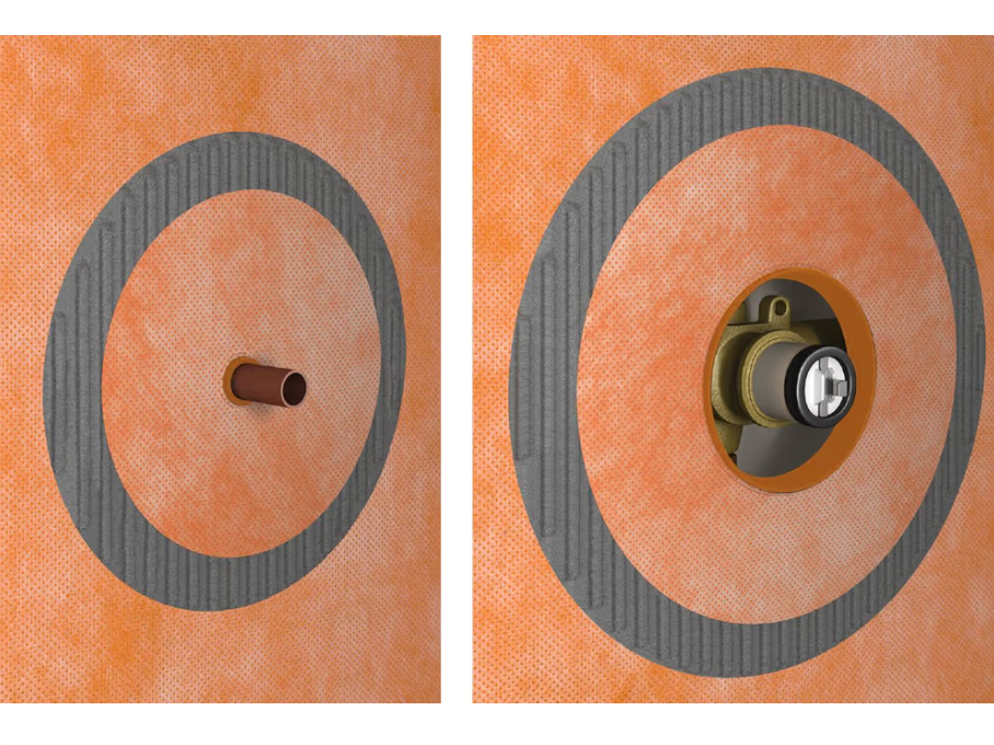 4-1/2" - Schluter - KERDI-SEAL-MV Manchon pour valve avec anneau de caoutchouc ||KMSMV235/114