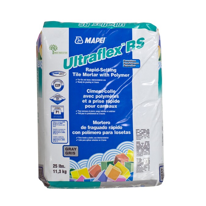 Mapei - Ultraflex RS Ciment-colle de qualité supérieure avec polymère à prise rapide, Gris - 25 lb