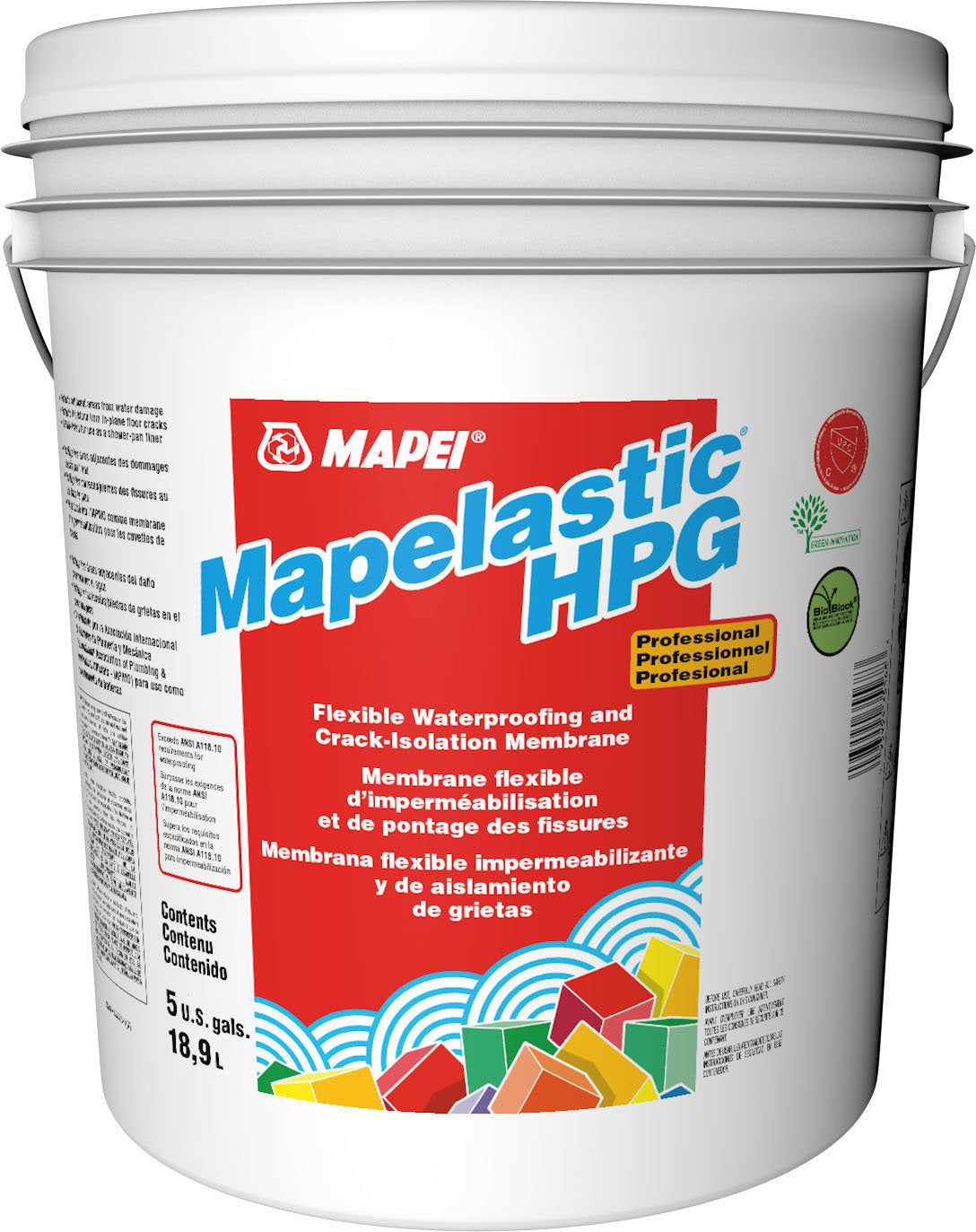 Mapei - Mapelastic HPG Membrane flexible d’imperméabilisation et de pontage de fissures - 18.9 L