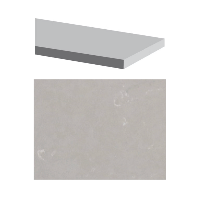 Fusion - Moonstone Gray 6" x 96" - 15.9 mm - Polished Quartz Shower Frame ||QSJLGR-96