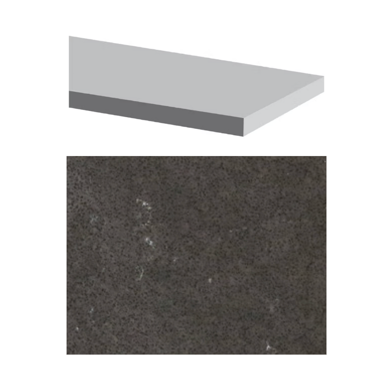 Fusion - Pierta Dark 6" x 96" - 15.9 mm - Polished Quartz Shower Frame ||QSJDGR-96