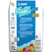 Mapei Ultralite Mortar Pro - Blanc 25 lb - Ciment-colle léger de qualité professionnelle avec polymères