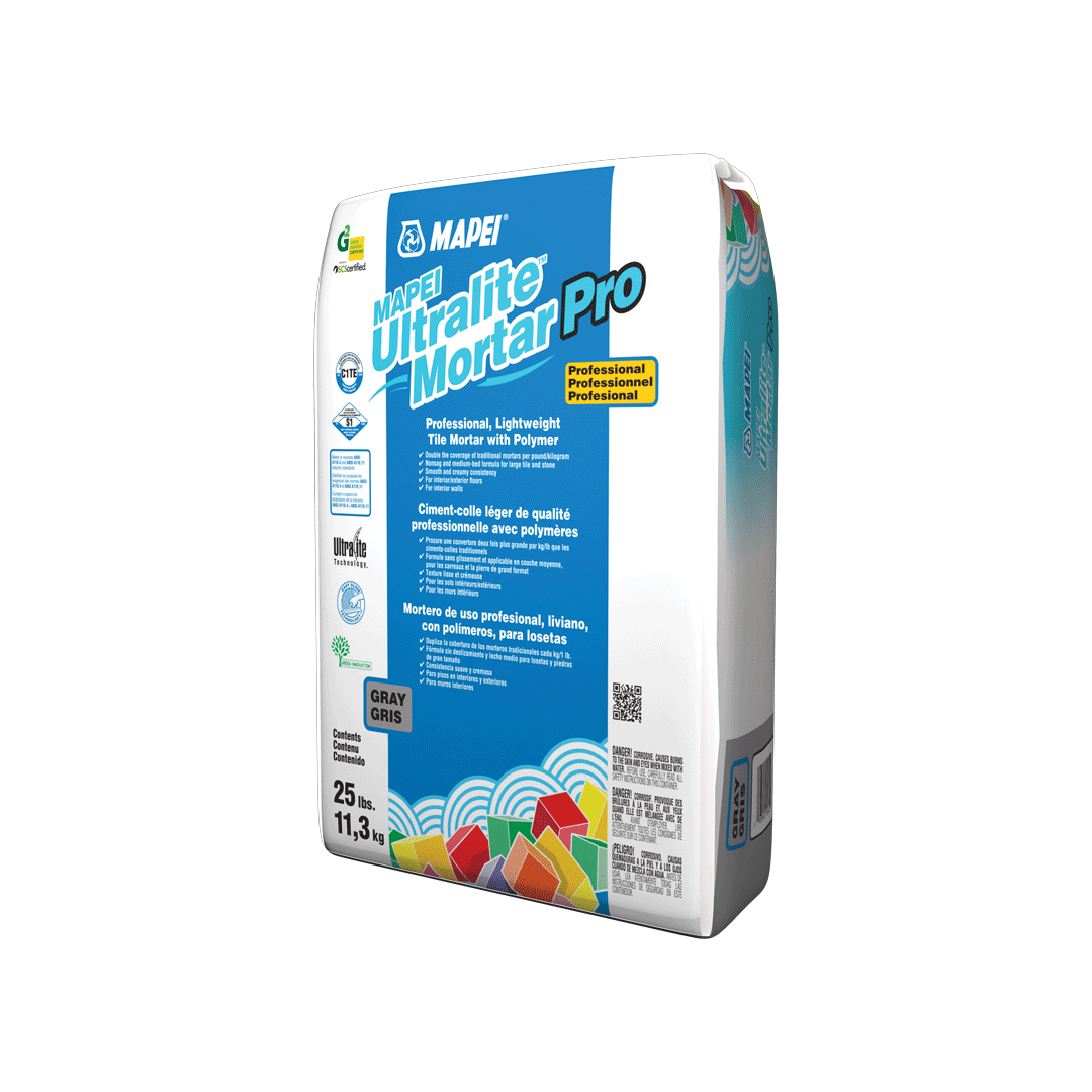 Mapei - Ultralite Mortar Pro Professional Grade Lightweight Mortar with Polymers, Gray - 25 lb ||1562521