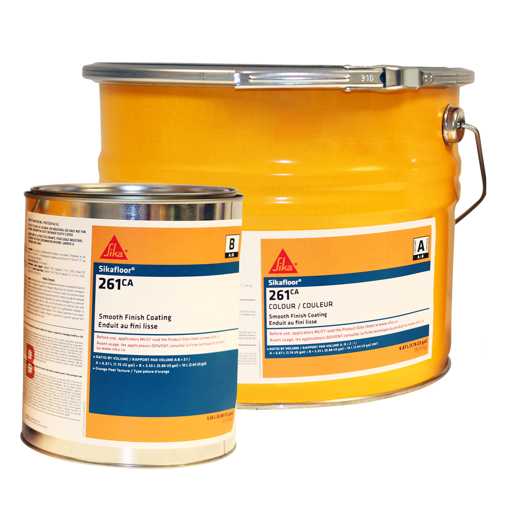 Sika - Enduit au fini lisse Sikafloor-261 Ca RAL 7030 Gris Pierre Partie A + B - 10 L