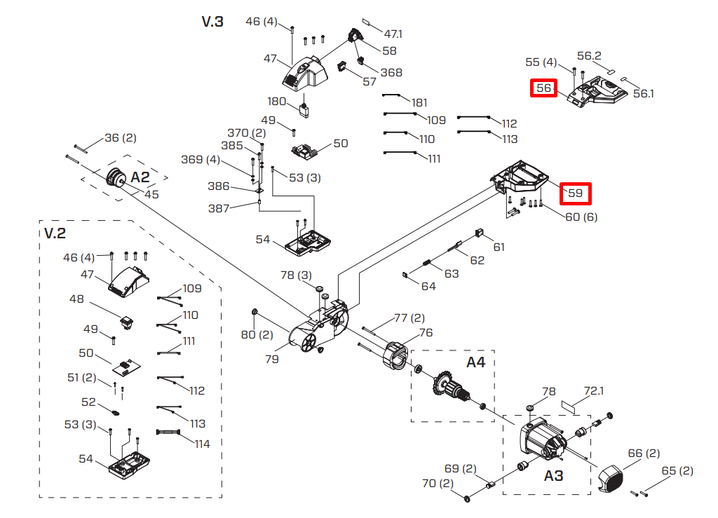 iQ Power Tools - Poignée principale pour moteur de scie iQTS244