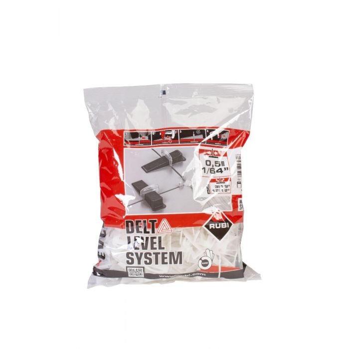 Rubi - Clips de nivellement Delta Level System 0.5 mm pour carreaux de 3 à 12 mm d'épais (paquet de 200)