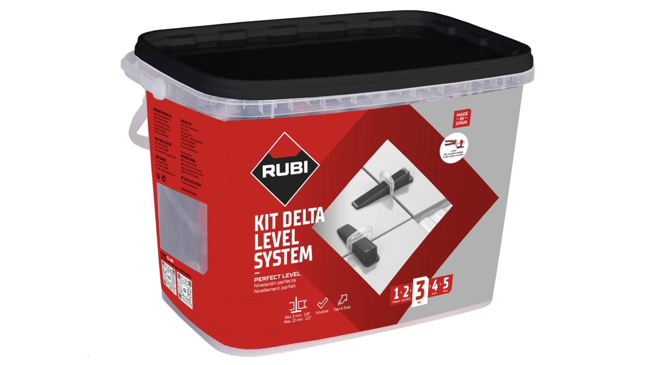 Rubi - Ensemle de système de mise à niveau de carreaux Delta V4 avec pinces, 100 clips 1/16" et 100 cales