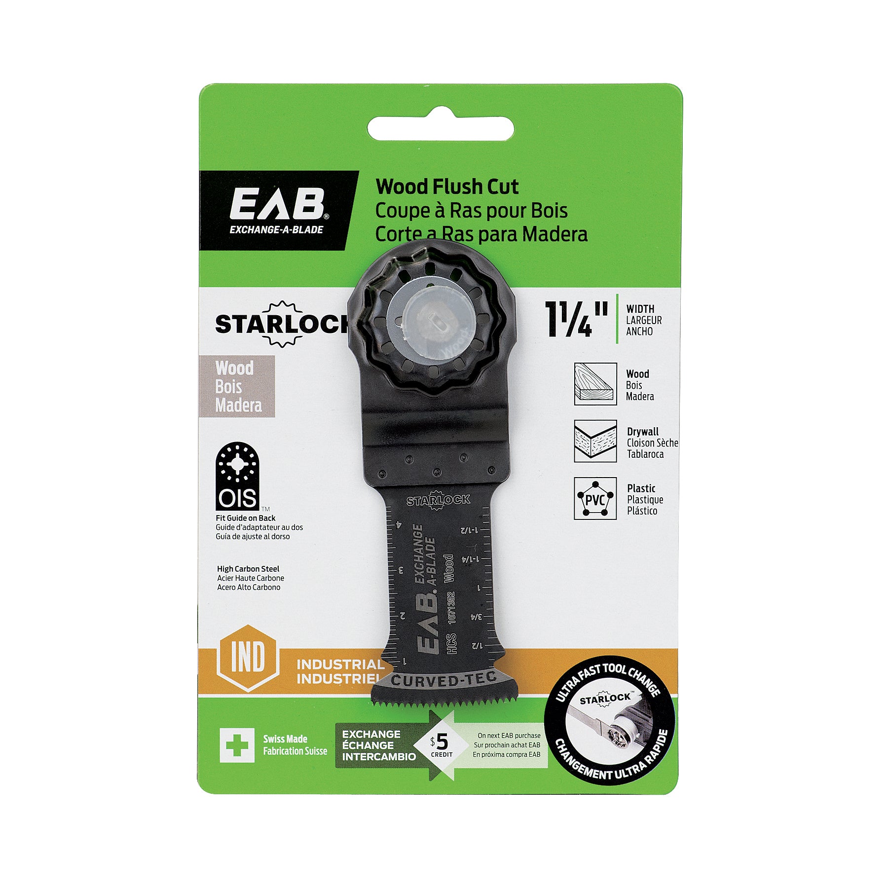 EAB - Lame HCS Starlock industriel pour coupe à ras de bois 1-1/4"